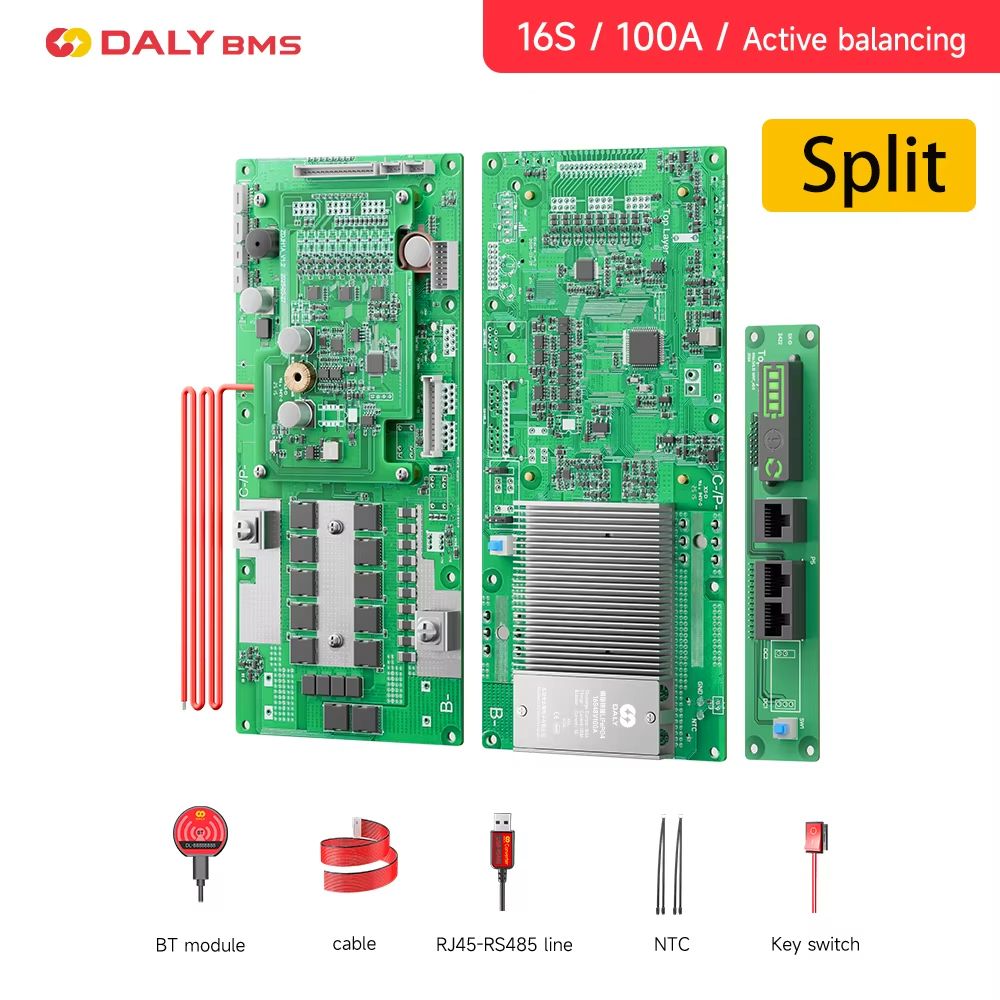 Daly Smart Inverter BMS  LiFePO4 Battery Management System With Active Balancer For 24V  48V Energy 15