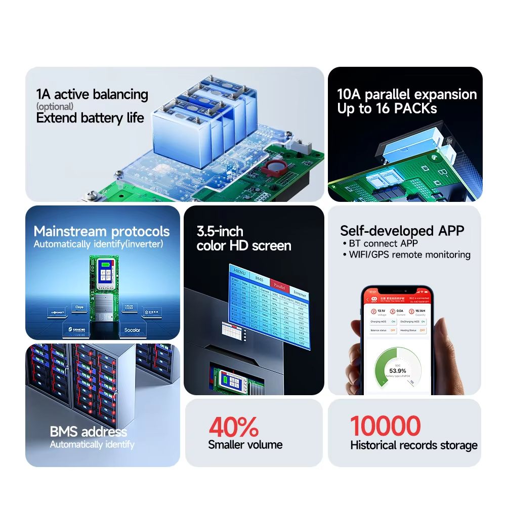 Daly Smart Inverter BMS  LiFePO4 Battery Management System With Active Balancer For 24V  48V Energy 2
