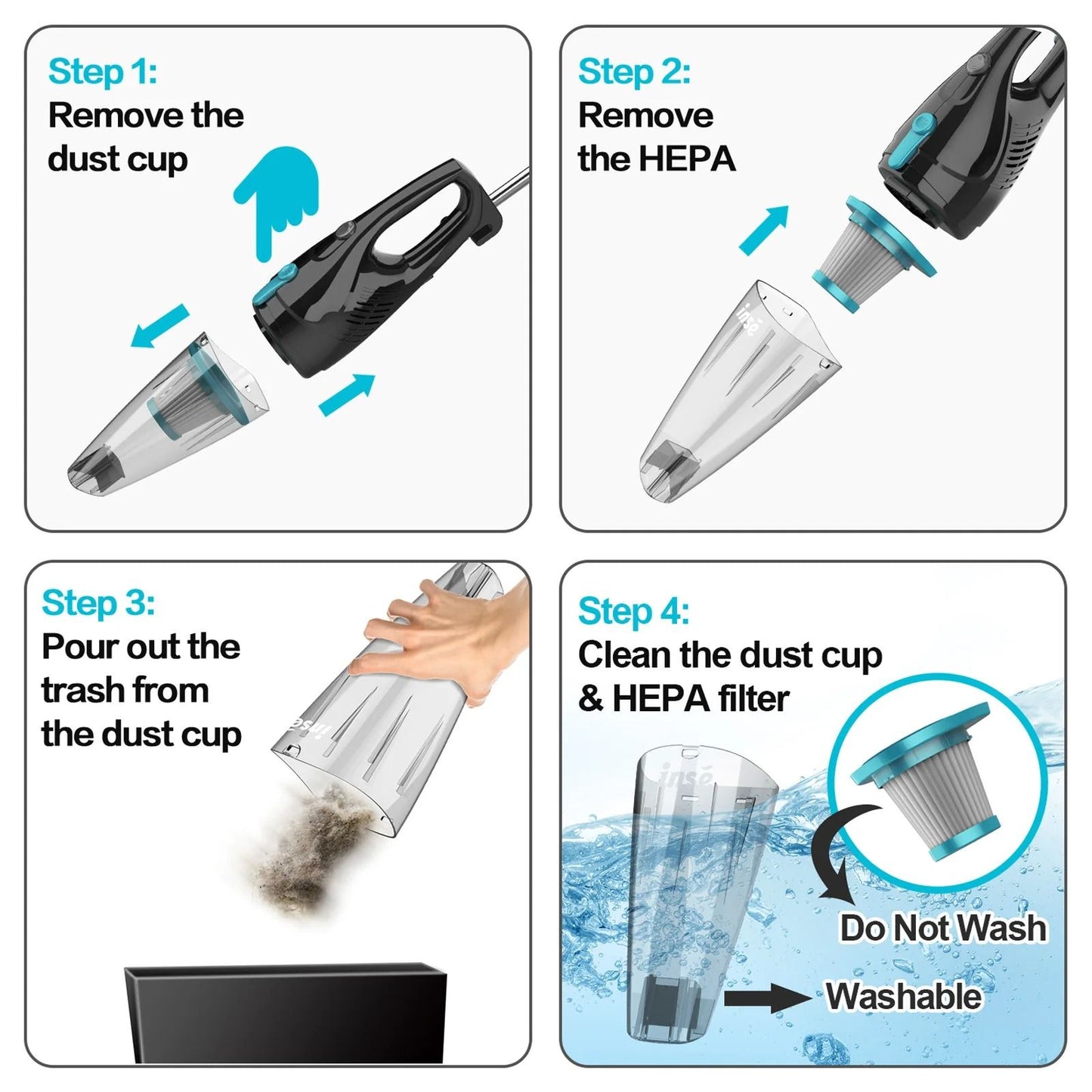 Corded Vacuum Cleaner With Powerful Suction And Long Cord For Car And Home Cleaning 5