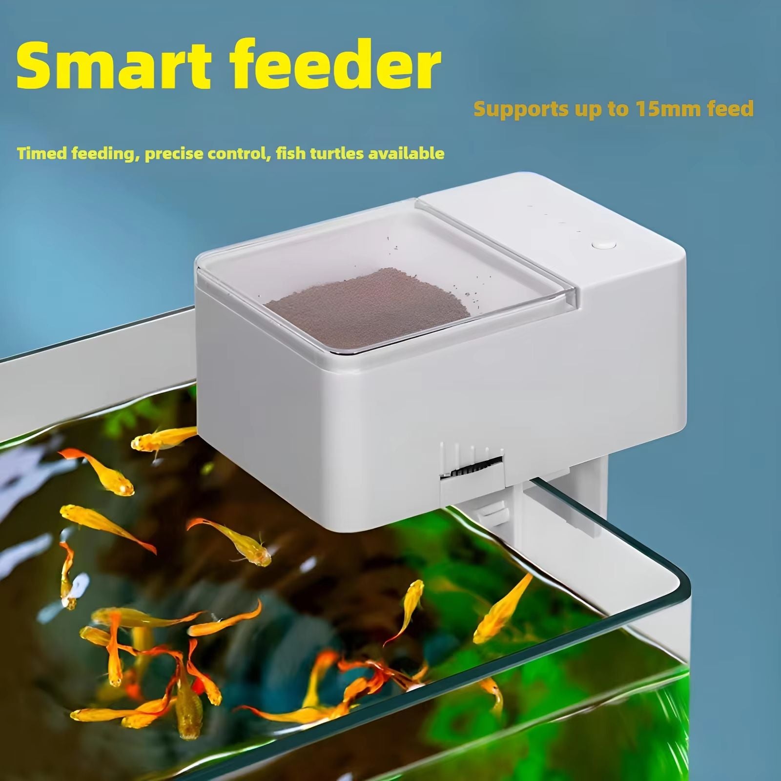 Automatic Fish Feeder with 4-Speed Timer – Smart Aquarium & Turtle Food Dispenser
