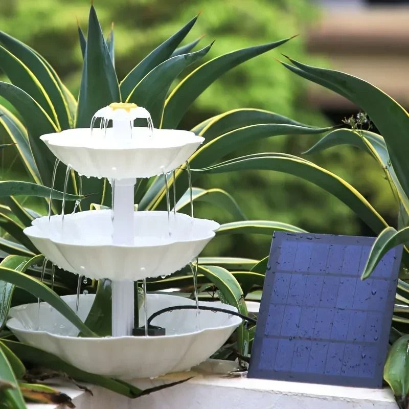 Solar Bird Bath Fountain With 3 Tiered Basin And Detachable 25W Pump For Outdoor Garden Decoration 2