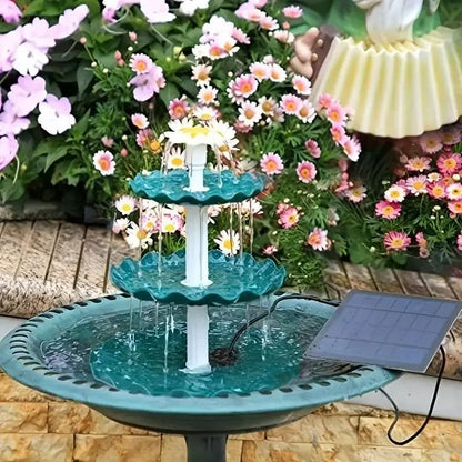 Solar Bird Bath Fountain With 3 Tiered Basin And Detachable 25W Pump For Outdoor Garden Decoration 6