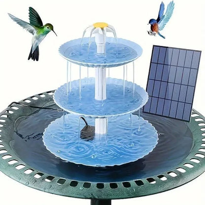 Solar Bird Bath Fountain With 3 Tiered Basin And Detachable 25W Pump For Outdoor Garden Decoration 8