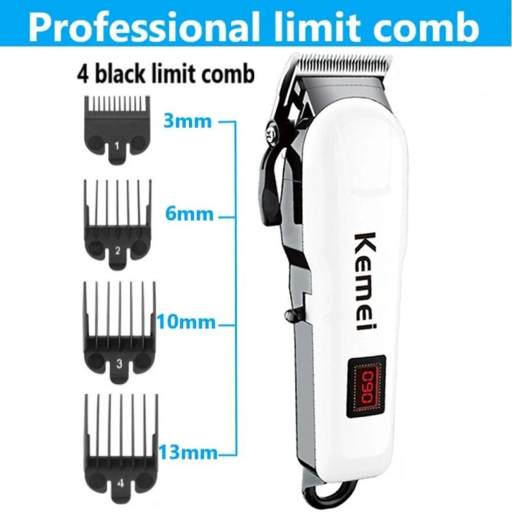 Professional Rechargeable Hair Clipper With LED Display And Multiple Comb Attachments 4