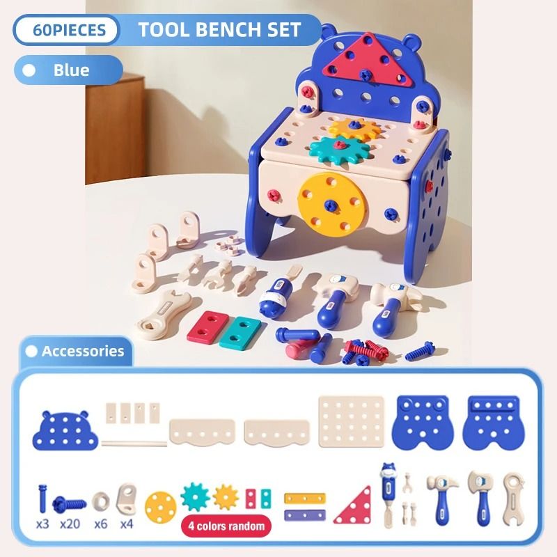 Childrens Educational Tool Set With Electric Drill Pretend Play Construction Kit 9
