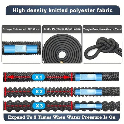 Expandable Garden Water Hose Flexible High Pressure Double Latex Pipe 3