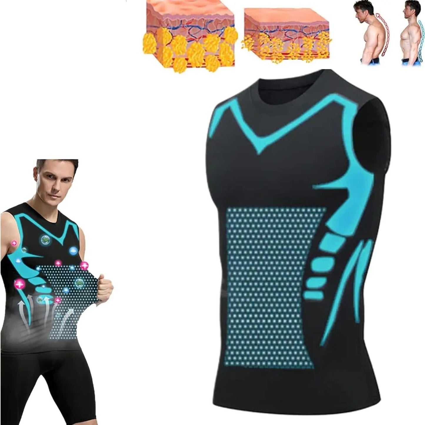 Mens Summer Shapewear Compression Tank Top Breathable Ice Silk