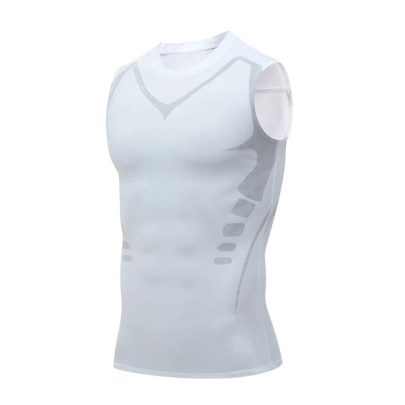 Mens Summer Shapewear Compression Tank Top Breathable Ice Silk 7