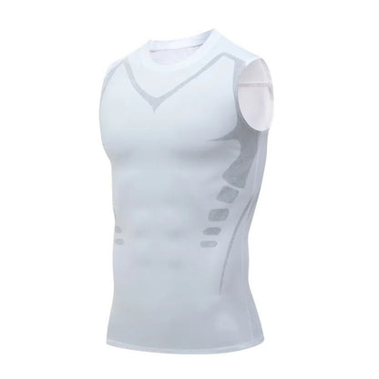Mens Summer Shapewear Compression Tank Top Breathable Ice Silk 7
