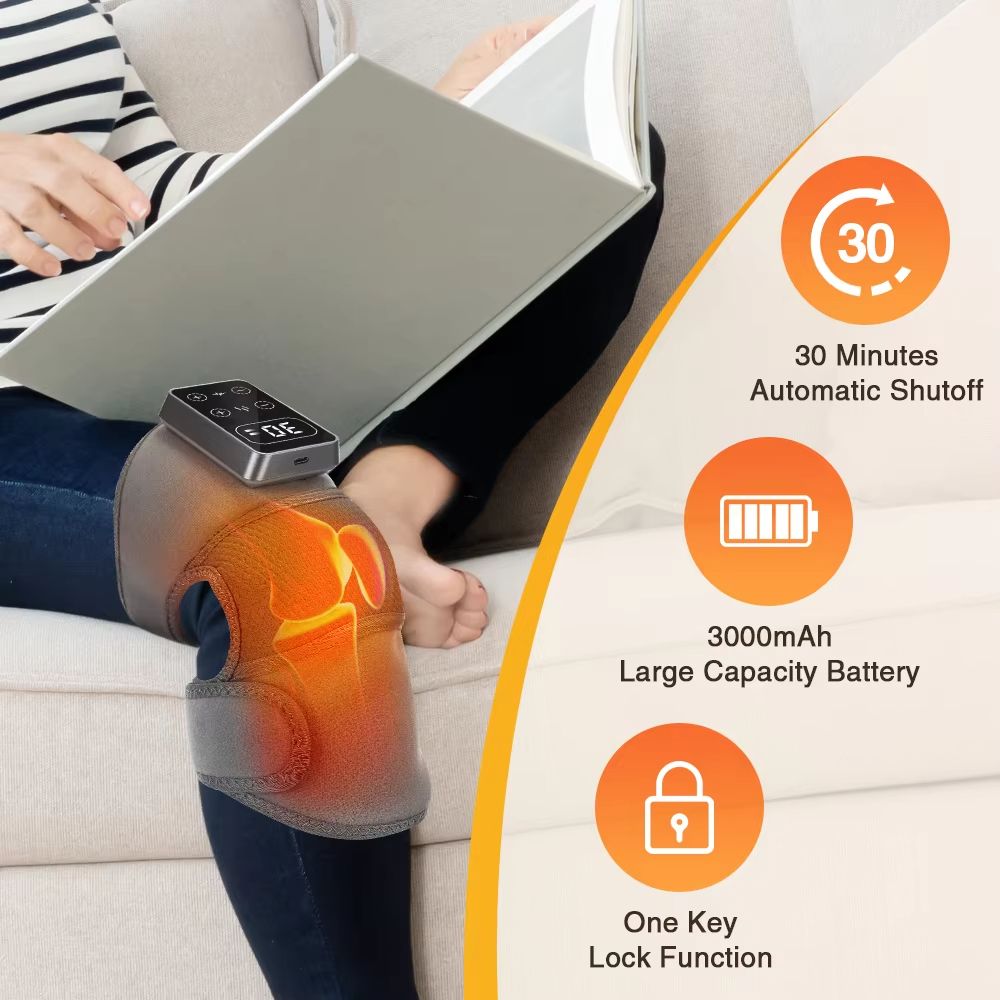 Electric Knee Massager With Heat  Vibration  Joint Pain Relief And Muscle Relaxation Pad 4