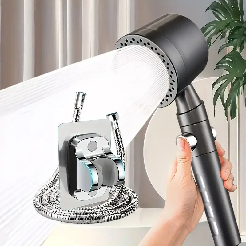 High Pressure Water Saving Handheld Shower Head With Stop Button 11