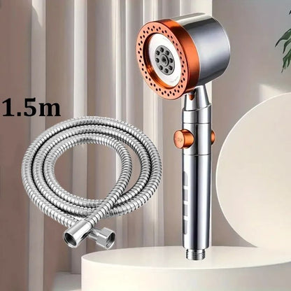 High Pressure Water Saving Handheld Shower Head With Stop Button 12
