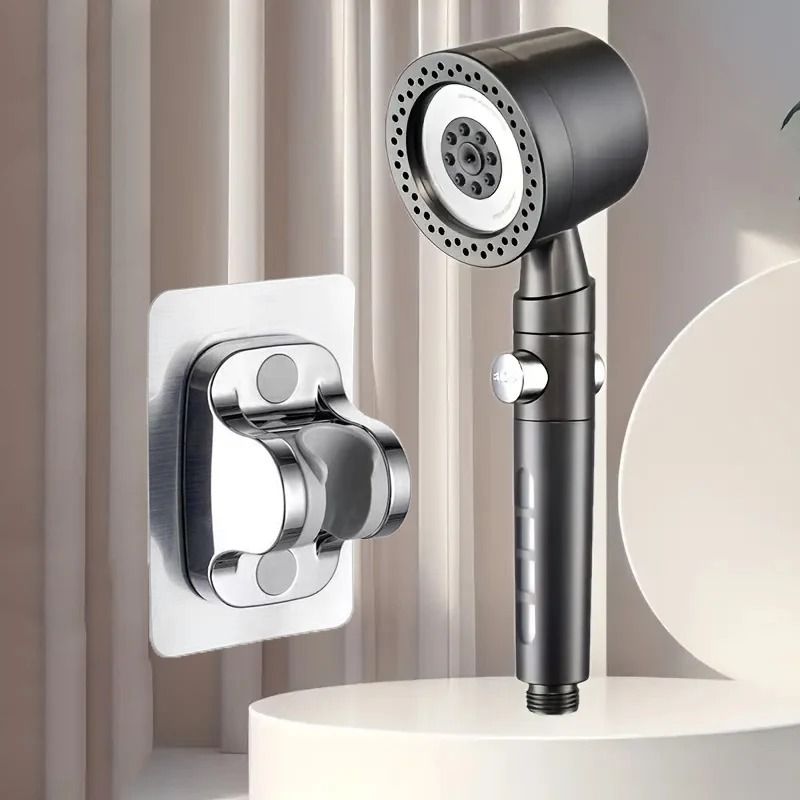 High Pressure Water Saving Handheld Shower Head With Stop Button 16