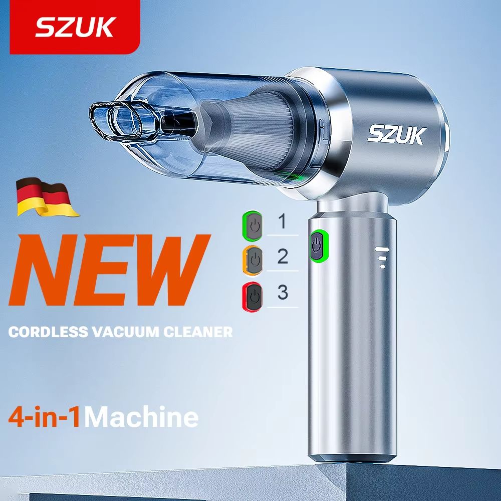 SZUK Wireless Car Vacuum Cleaner – 180000PA Powerful Mini Handheld Cleaner for Car, Home & Keyboard