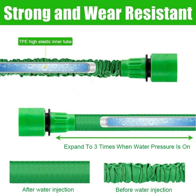 Expandable Garden Water Hose Flexible High Pressure Car Wash Irrigation Tool 2