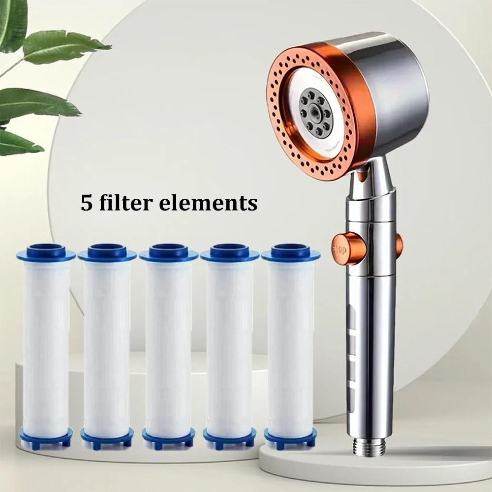 High Pressure Water Saving Handheld Shower Head With Stop Button 20
