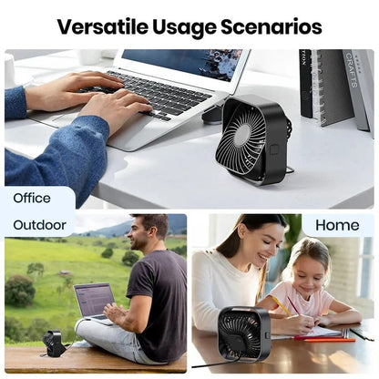 USB Portable Mini Fan Three Speed Rotatable Quiet Personal Desk Fan 4