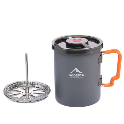 Portable Camping Coffee Pot With French Press Outdoor Cup For Hiking Trekking 1