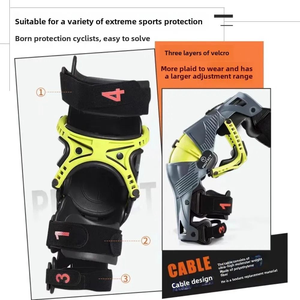 Motorcycle Protective Kneepad With Mechanical Leg Support And Exoskeleton Guards 2