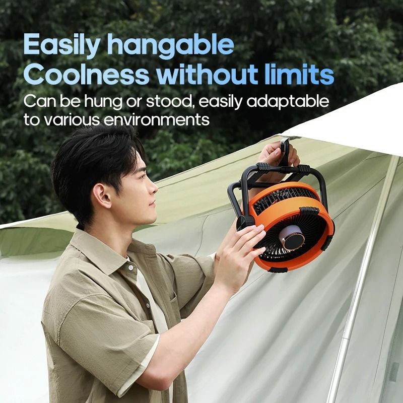 Multifunctional Outdoor Camping Fan With 20000mAh Battery LED Light And Power Bank 4