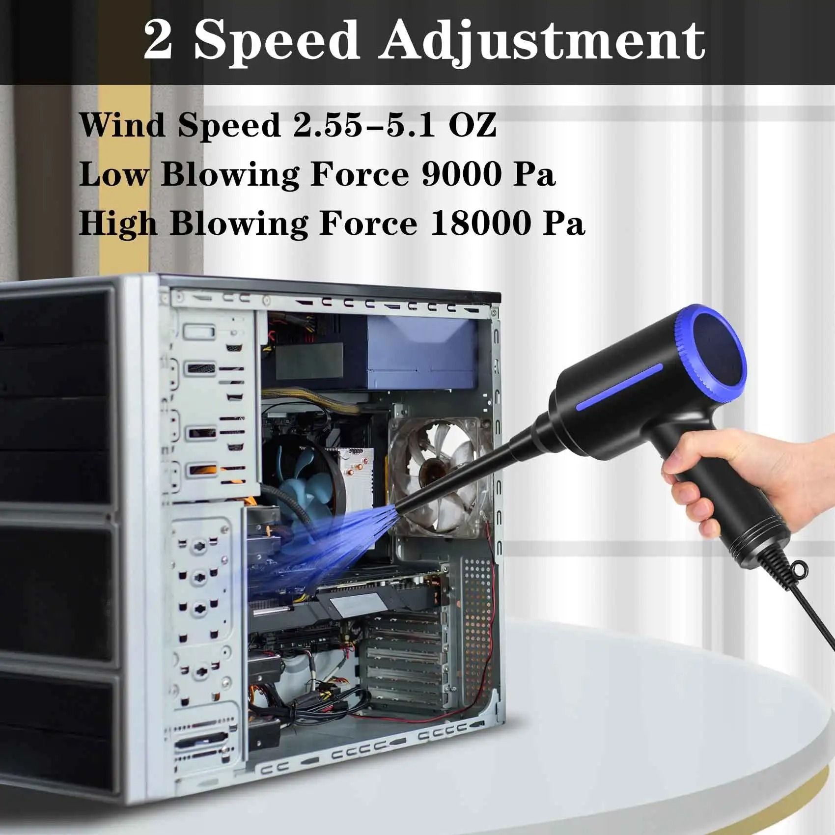 500W Electric Air Duster And Air Blower With Dual Speed For PC Cleaning And Inflation 1