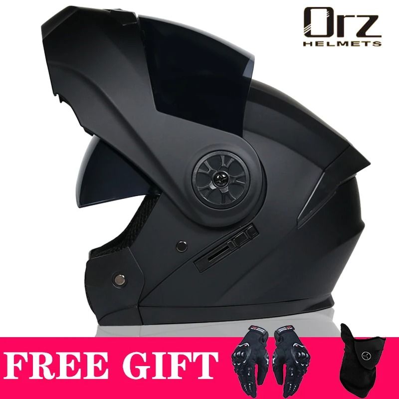 DOT Approved Modular Flip Motorcycle Helmet with Dual Lens and Interior Visor
