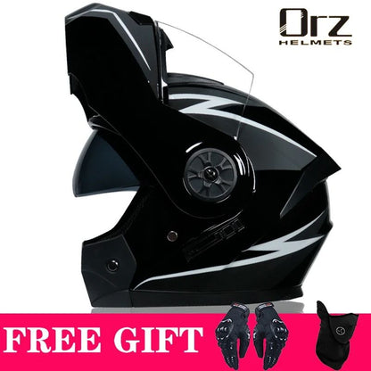 DOT Approved Modular Flip Motorcycle Helmet With Dual Lens And Interior Visor 10
