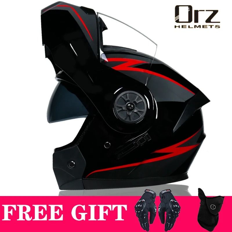 DOT Approved Modular Flip Motorcycle Helmet With Dual Lens And Interior Visor 7