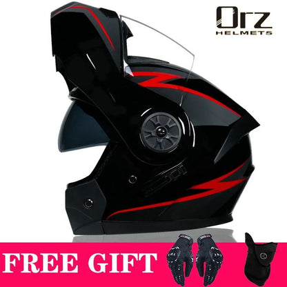 DOT Approved Modular Flip Motorcycle Helmet With Dual Lens And Interior Visor 7