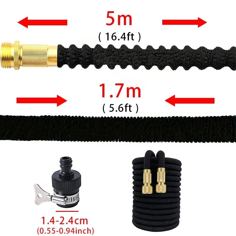 Expandable Garden Water Hose Reel With High Pressure Flexible Watering Pipe 9