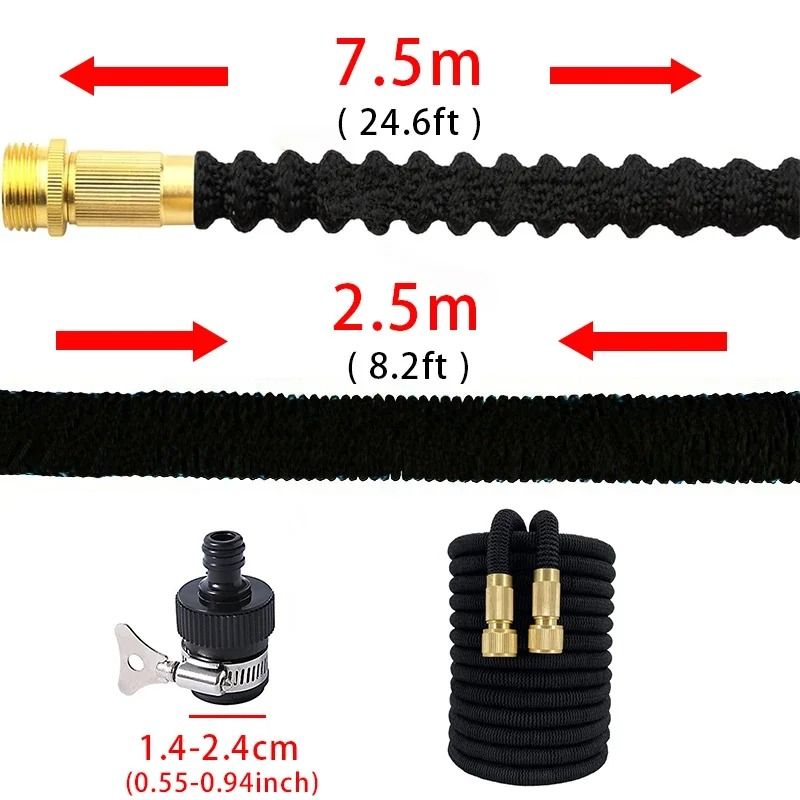 Expandable Garden Water Hose Reel With High Pressure Flexible Watering Pipe 8