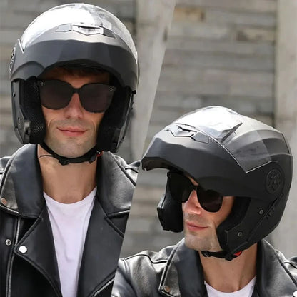 Dual Lens Flip Up Modular Full Face Motorcycle Helmet 1
