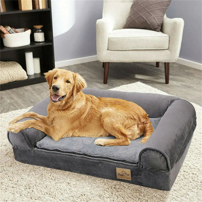 Large Orthopedic Dog Bed With Bolster And Washable Cover 1