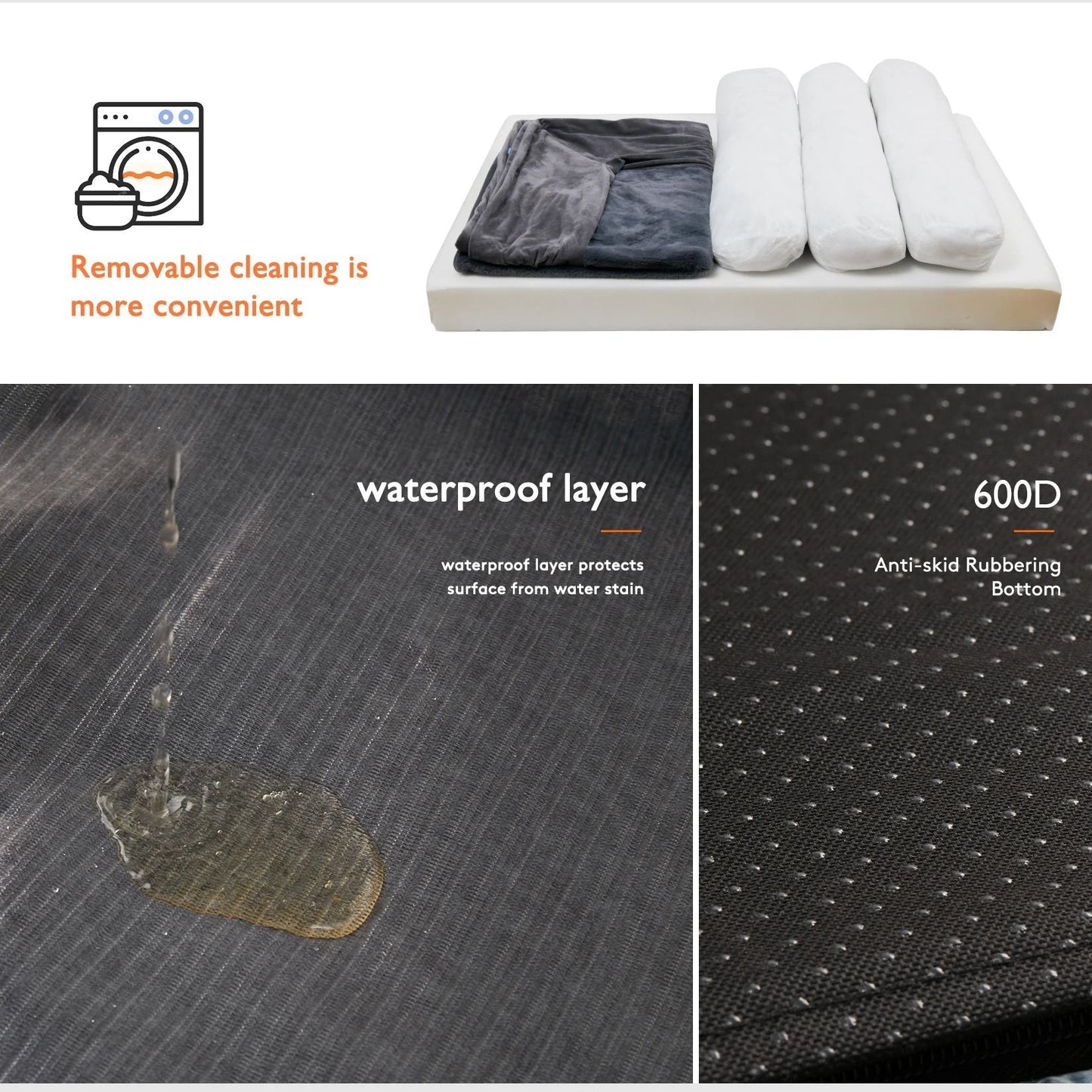 Large Orthopedic Dog Bed With Bolster And Washable Cover 5