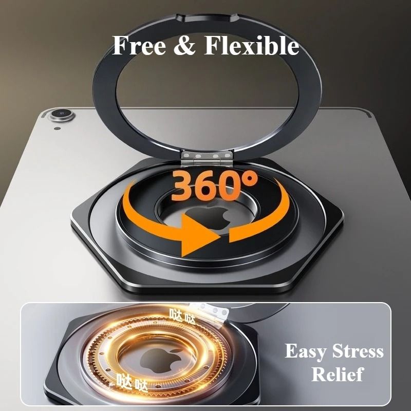 Magnetic Tablet Holder With 360 Degree Rotating Ring Stand For IPad And Tablets 2