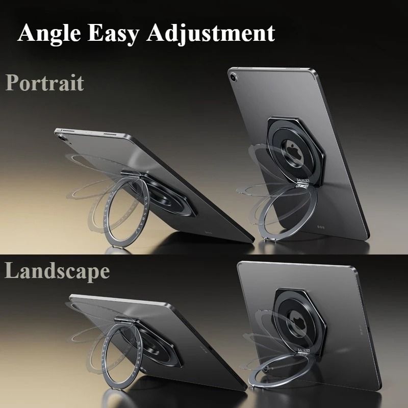Magnetic Tablet Holder With 360 Degree Rotating Ring Stand For IPad And Tablets 3