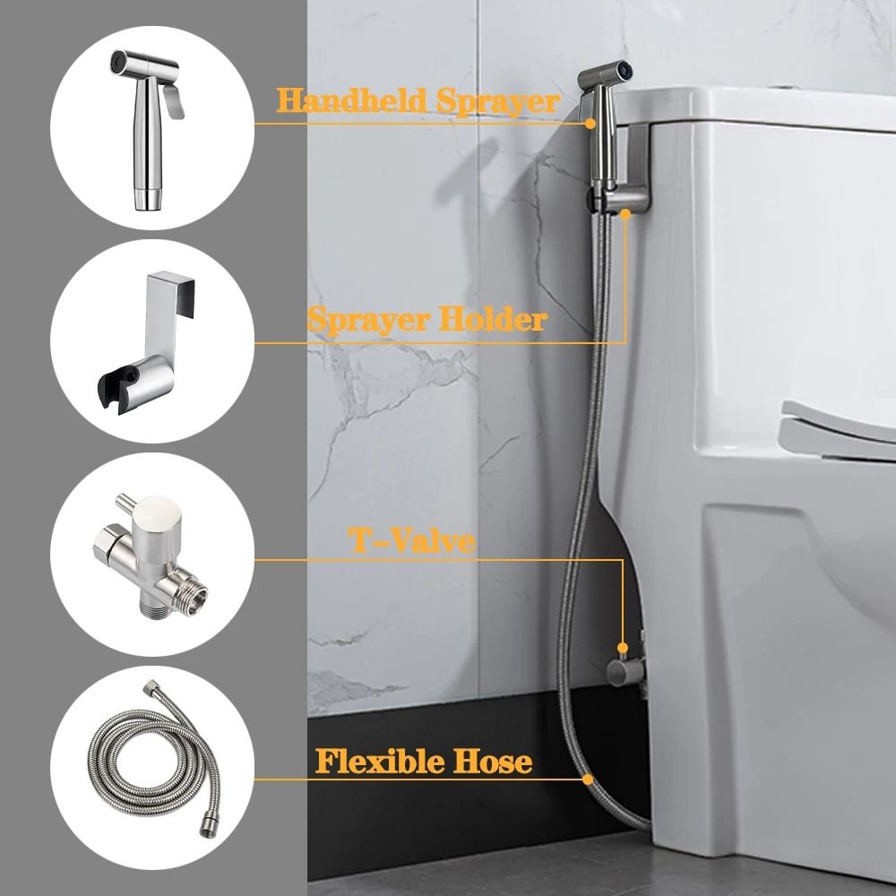 Stainless Steel Handheld Toilet Bidet Sprayer Kit 3