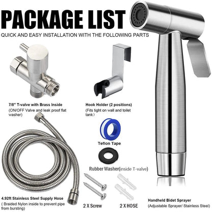 Stainless Steel Handheld Toilet Bidet Sprayer Kit 6
