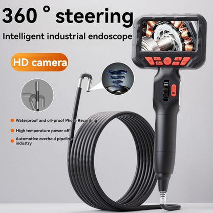 Industrial Endoscope Camera with Rotating HD Lens for Inspection and Repair