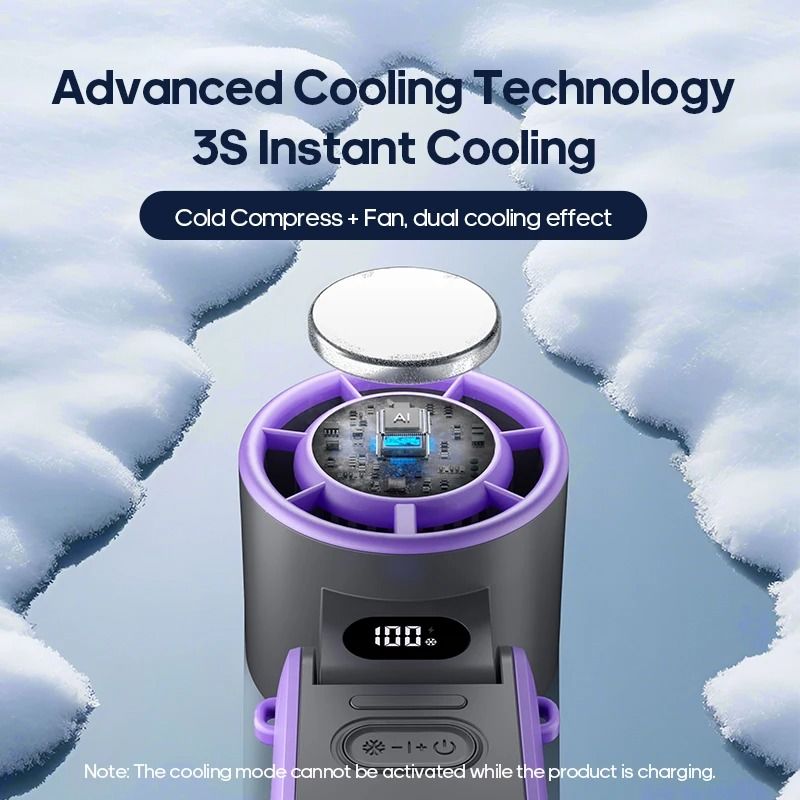 Rechargeable Turbo Handheld Fan With Lanyard And Ice Cooling Option 2