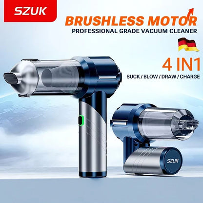 SZUK Foldable Car Vacuum Cleaner – Portable Cordless Handheld Mini Vacuum with Strong Suction for Car & Home