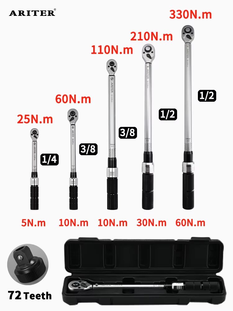 ARITER High Precision Click Torque Wrench 14 38 12 Drive  Professional 3 Accuracy For Bicycle  Car  1