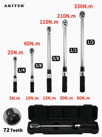 ARITER High Precision Click Torque Wrench 14 38 12 Drive  Professional 3 Accuracy For Bicycle  Car  1
