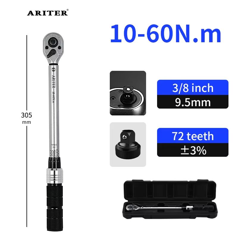 ARITER High Precision Click Torque Wrench 14 38 12 Drive  Professional 3 Accuracy For Bicycle  Car  6