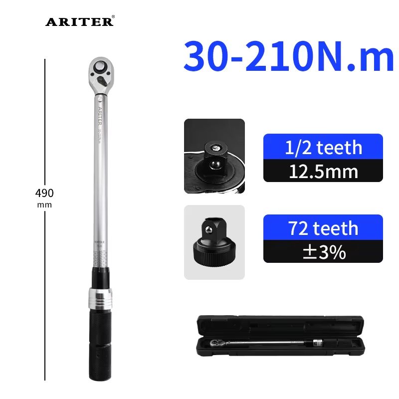 ARITER High Precision Click Torque Wrench 14 38 12 Drive  Professional 3 Accuracy For Bicycle  Car  8