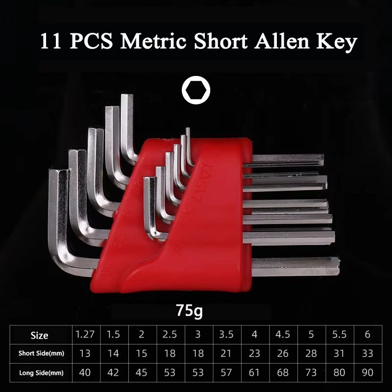HiSpec 5811in1 Allen Key Wrench Set  Metric  Imperial DoubleEnd CRV Hex Tool Kit 5