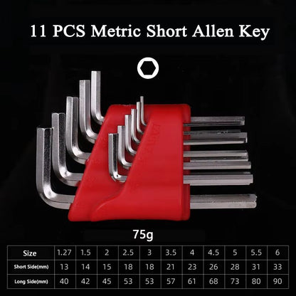 HiSpec 5811in1 Allen Key Wrench Set  Metric  Imperial DoubleEnd CRV Hex Tool Kit 5