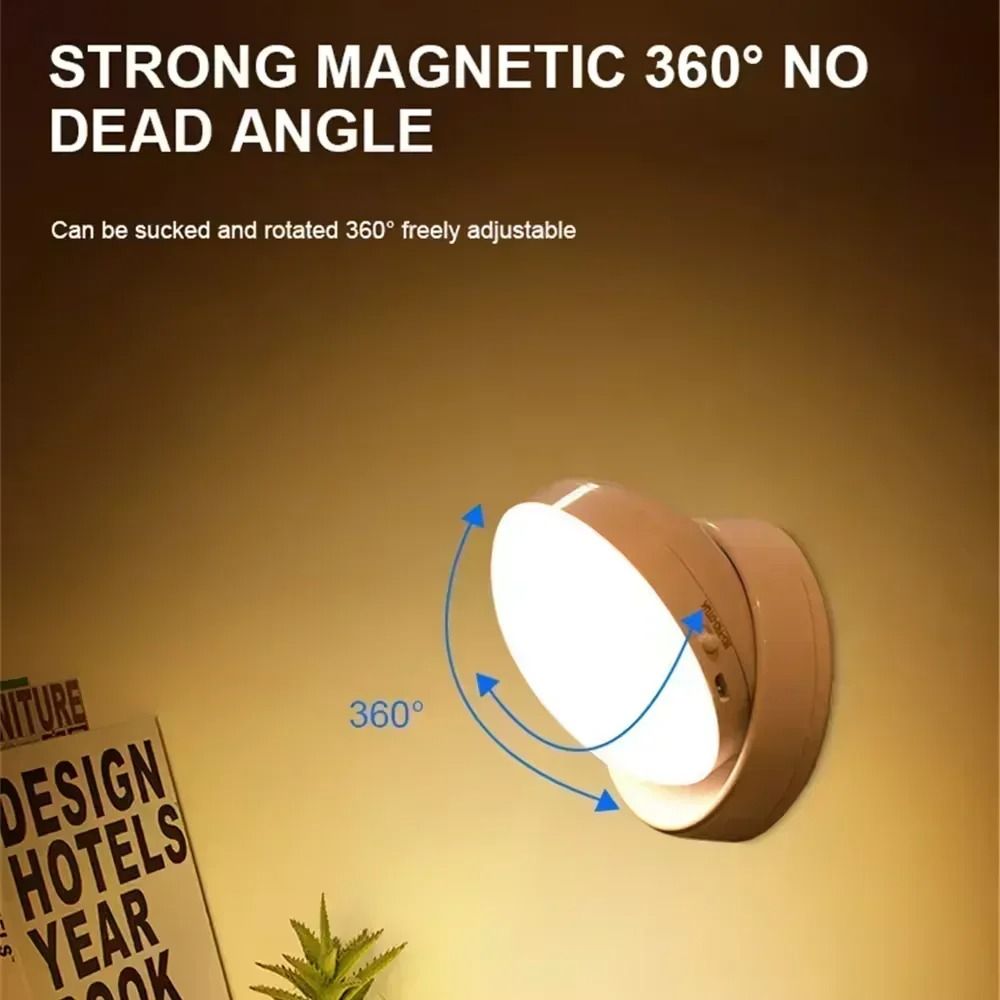 Rechargeable Motion Sensor Night Light With Magnetic Rotating Base 4