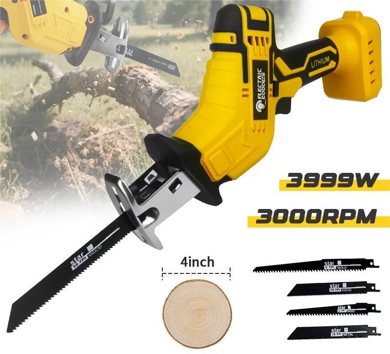 Cordless Reciprocating Saw Multi Functional Power Tool for Cutting Wood and Metal