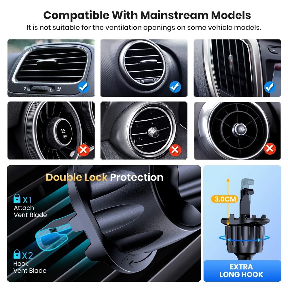 Universal Air Vent Car Phone Holder With 360 Degree Rotation 3
